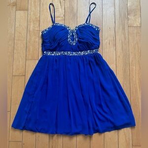 Way In Clothing Co Royal‎ Blue Embellished Mini Dress 11